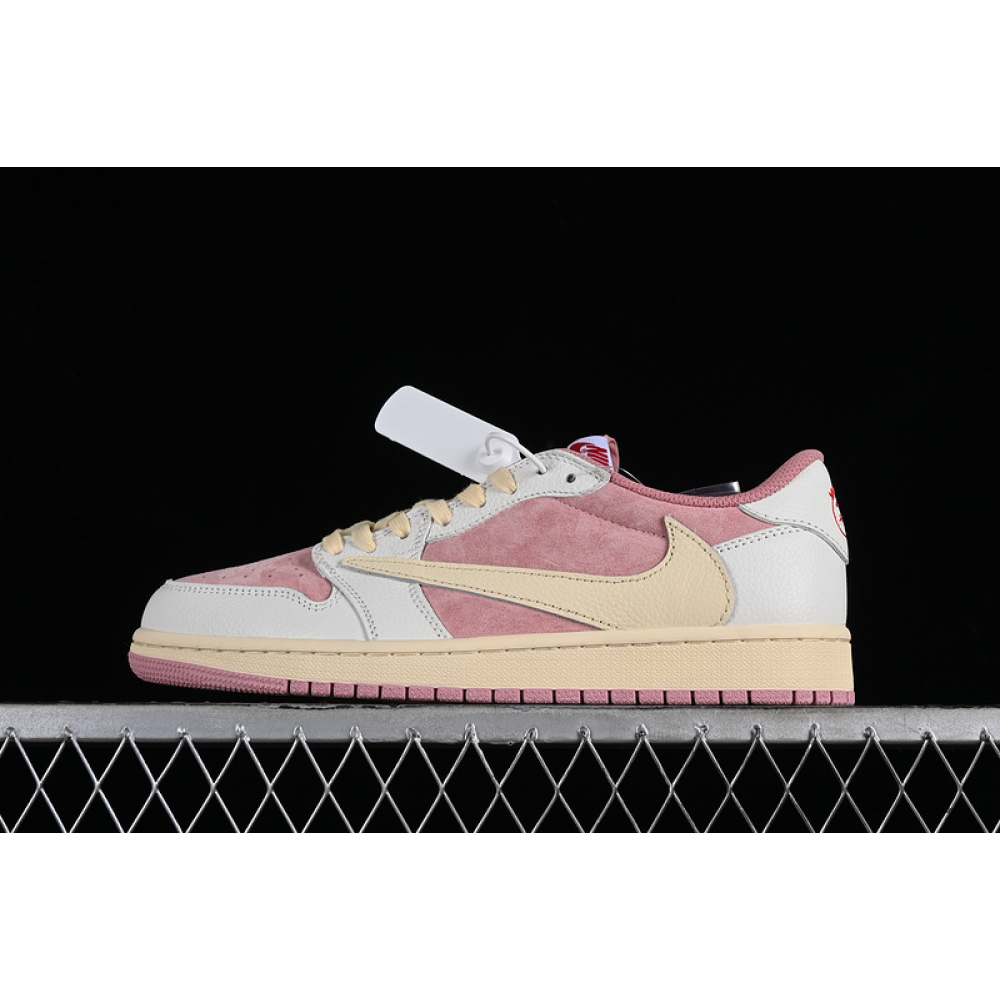TRAVIS SCOTT X AIR JORDAN 1 LOW OG WHITE/PINK/YELLOW