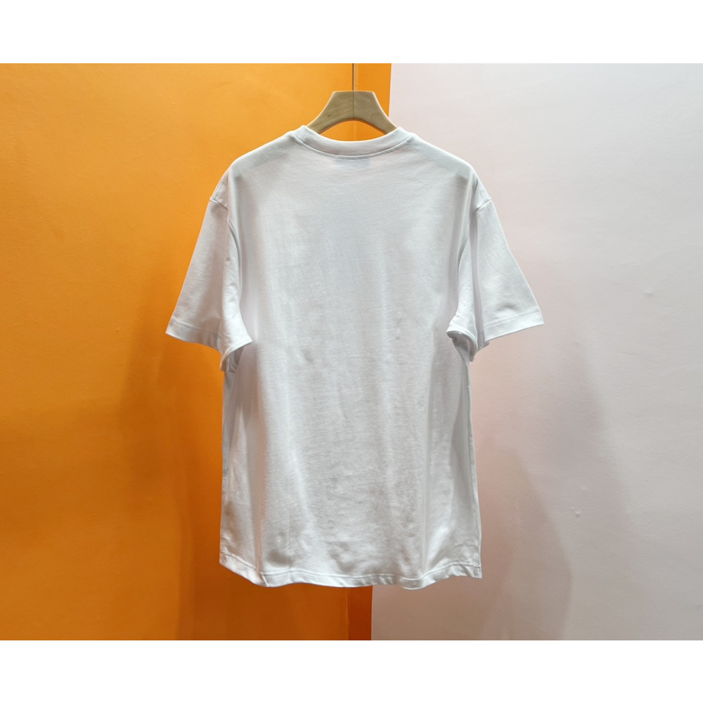 Camiseta de malha de algodão estampada Gucci Web Branca