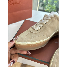 Loro Piana Tênis Walk Bege Camurça