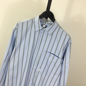 Camisa Social Listrada Dior COUTURE Azul/Preta