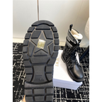D-MAJOR ANKLE BOOT BLACK CALFSKIN WITH BLACK AND WHITE CANNAGE TWEED