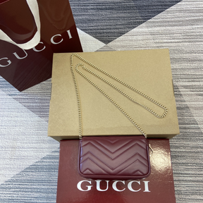 Bolsa Gucci GG Marmont Couro Rosso Ancora Super Mini/Média/Grande