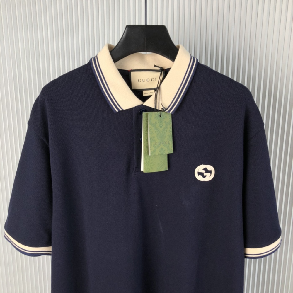 Camisa Gucci Polo de algodão com Bordado gg