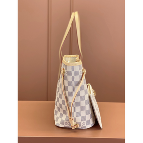 Bolsa Louis Vuitton Neverfull Damier Azur Canvas Interior Bege
