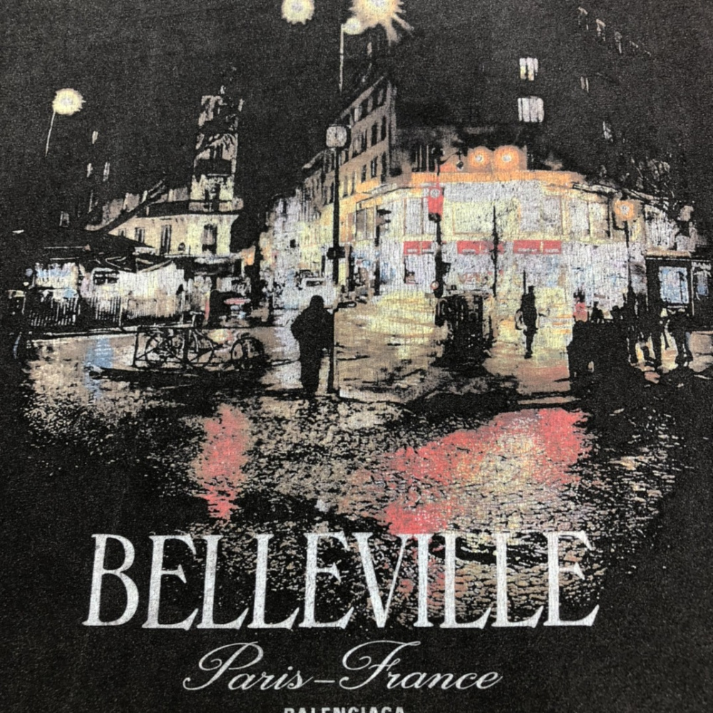 Camiseta de Algodão Balenciaga Oversize Belleville Preta