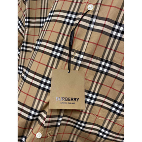 Camisa Burberry de algodão Check cor Areia