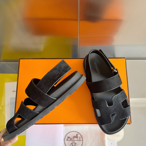 Sandália Hermès Genius em Camurça Preto