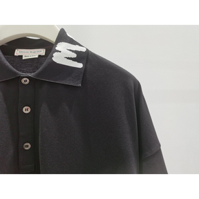 Camisa Polo de Algodão Alexander McQueen Preta