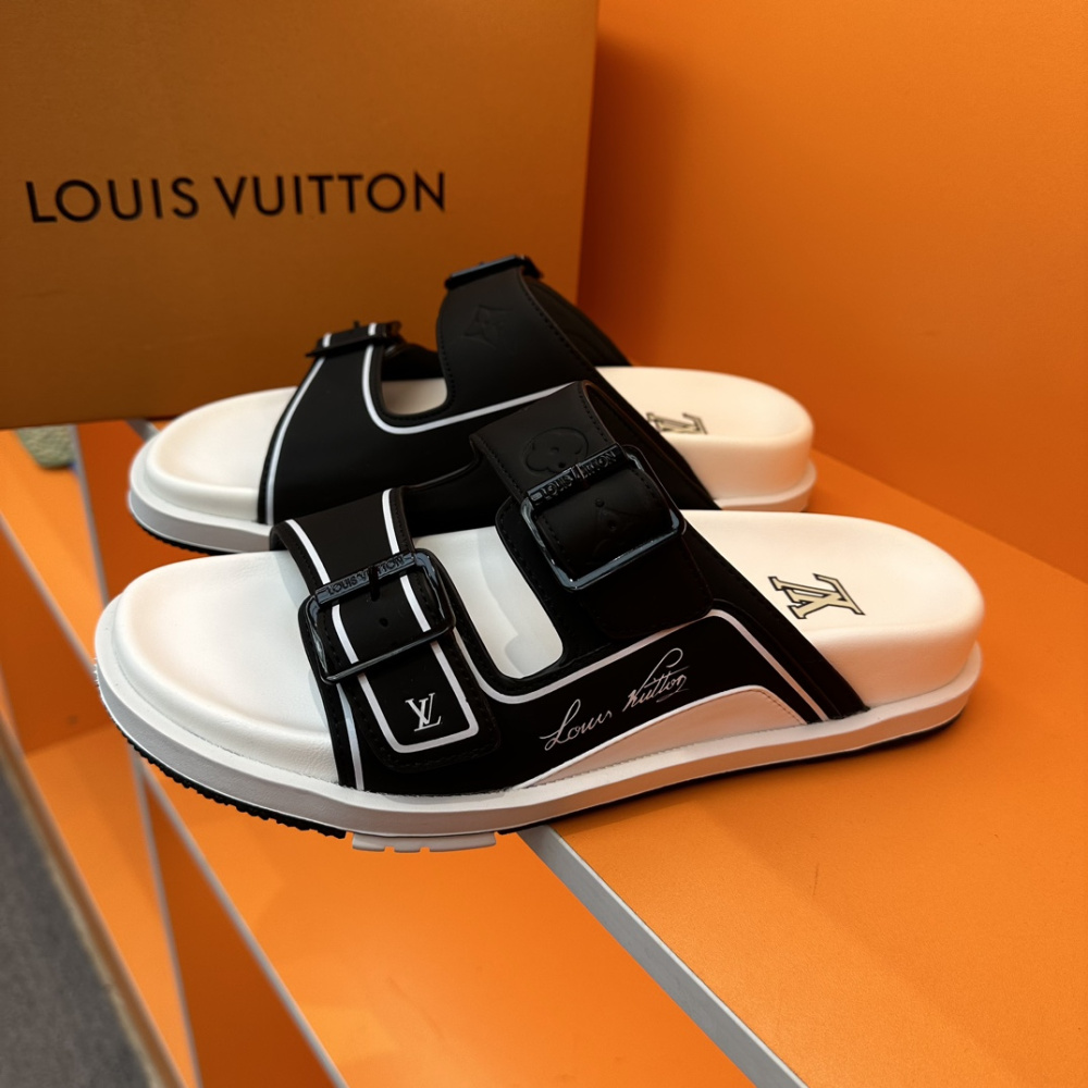 Chinelo Lv Trainer Preto/Branco