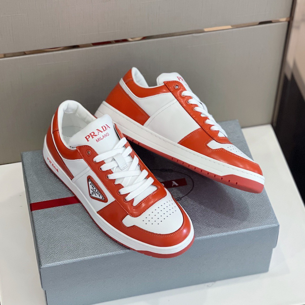 Prada Tênis Cano Baixo Downtown Vermelho
