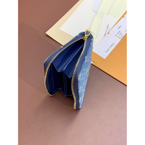 Carteira Louis Vuitton Lou Wallet Denim Blue 11x8.5x2CM