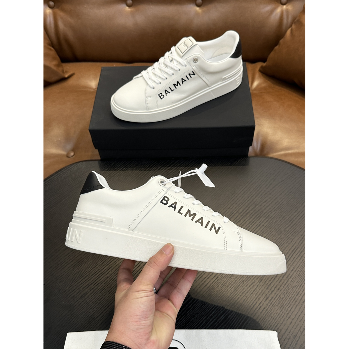 Tênis Balmain B-Court Branco/Preto