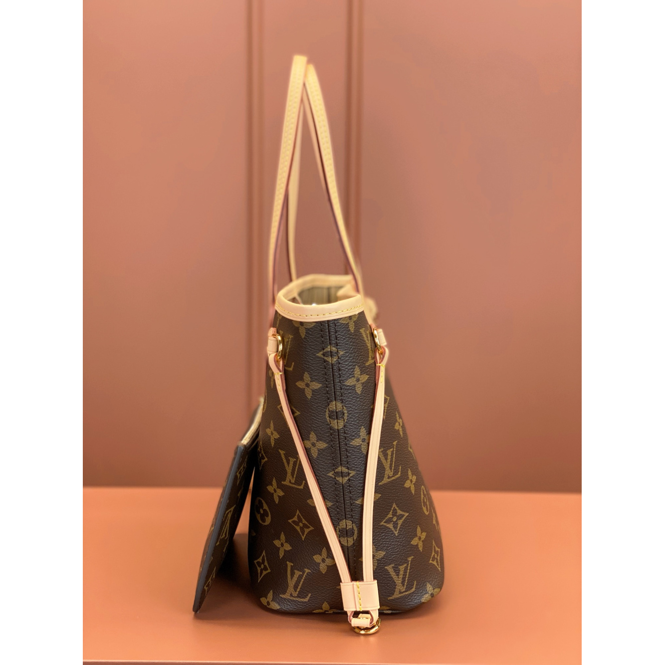 Bolsa Louis Vuitton Neverfull Monogram Canvas Interior Bege