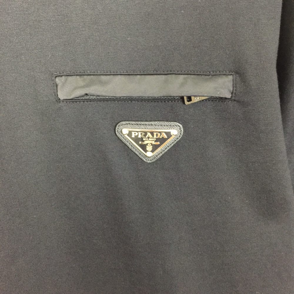 Camisa Prada em algodão com Bolso de zíper Preta