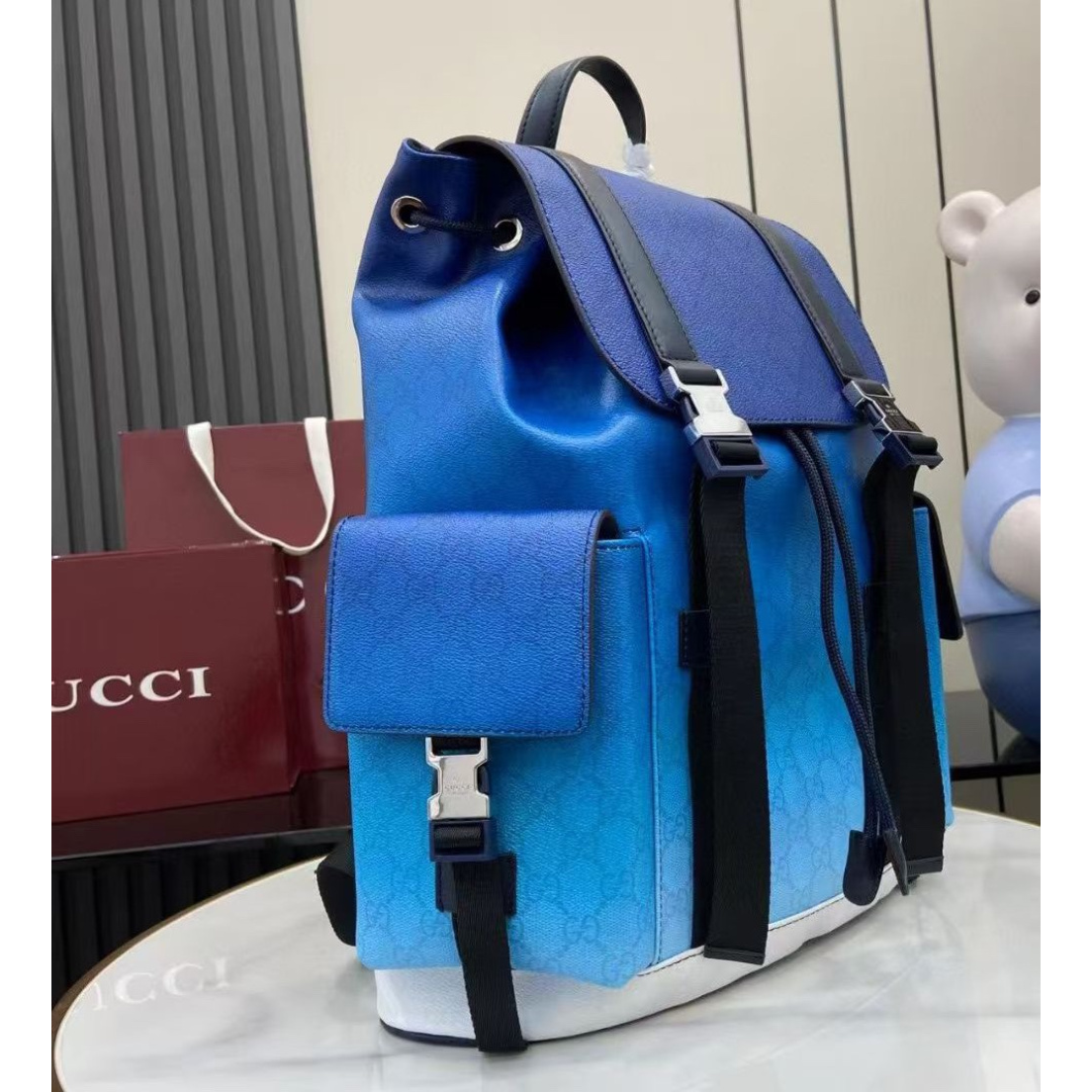 Mochila Gucci Chroma Azul 35x46x12cm