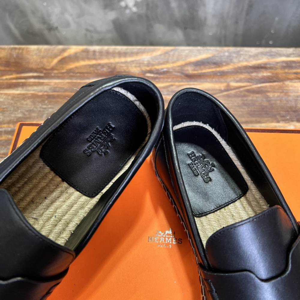 Alpargata TRIP Hermès em Couro Preto