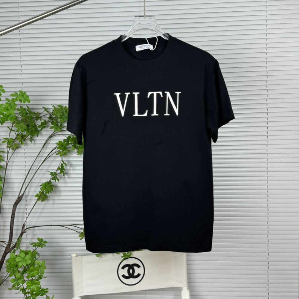 Camisa Valentino de algodão com estampa VLTN Preto