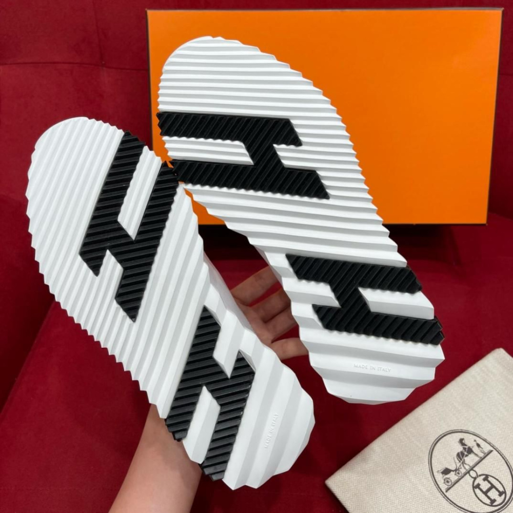 Tênis Hermès Bouncing Couro Branco/Preto