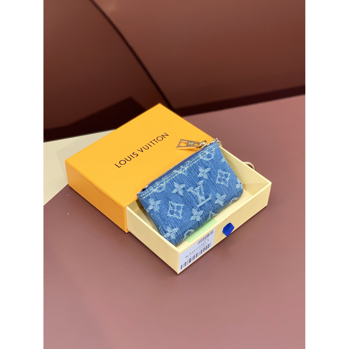 Carteira Louis Vuitton Key Pouch Denim Monogram 12x7x1.5CM