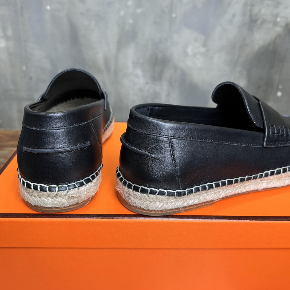 Alpargata TRIP Hermès em Couro Preto