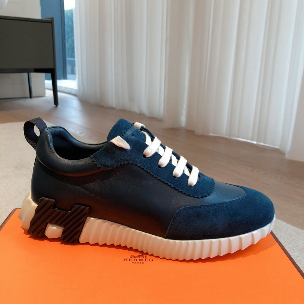 Tênis Hermès Bouncing Azul/Branco Logo Azul
