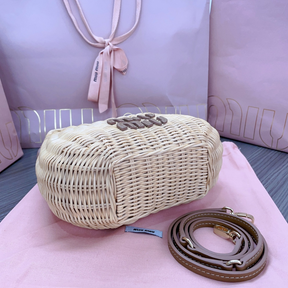 Bolsa MiuMiu de Ombro Wander em Vime 20X17X6cm