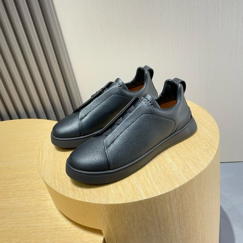 Zegna Triple Stitch em Couro All black