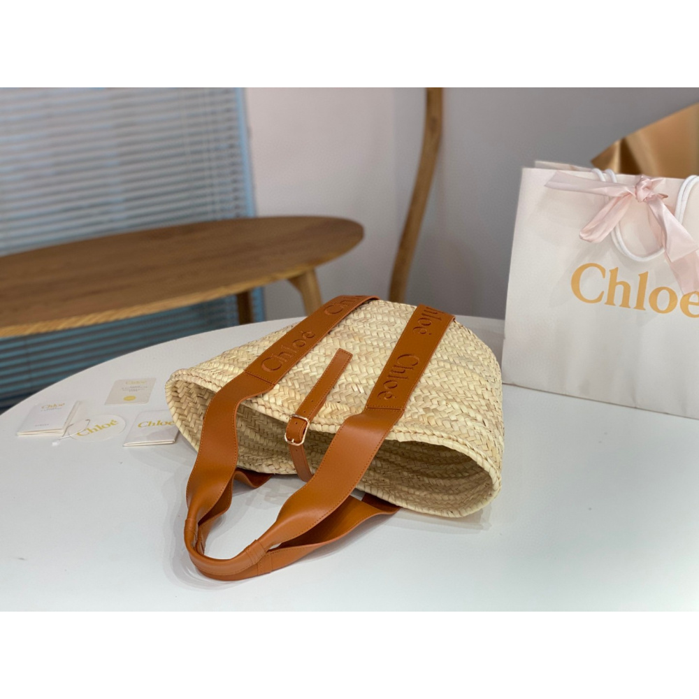 Bolsa Chloé Grande em Raffia e Couro 45x24x18cm (5 cores)