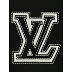 Camiseta de Algodão Louis Vuitton Logo LV Bordado Preta