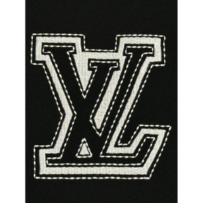 Camiseta de Algodão Louis Vuitton Logo LV Bordado Preta