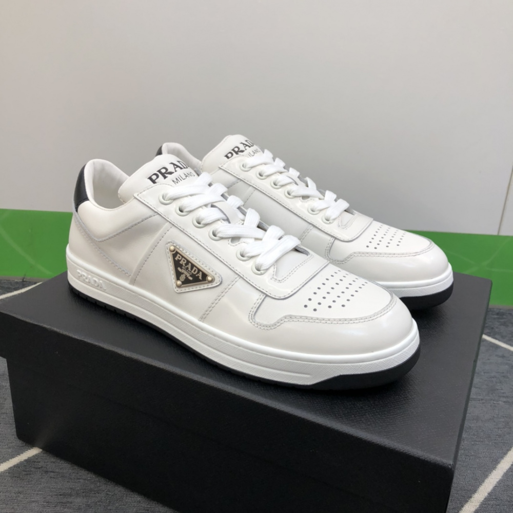 Prada Tênis Cano Baixo Downtown Branco
