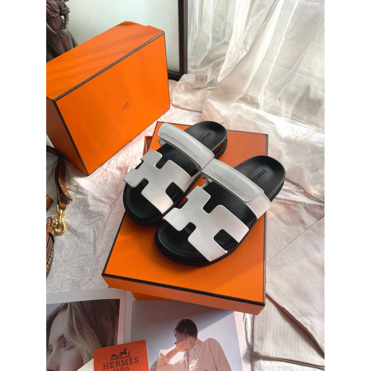 Sandália Hermès Chypre Branca
