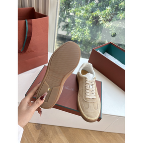 Loro Piana Tênis Walk Bege Camurça