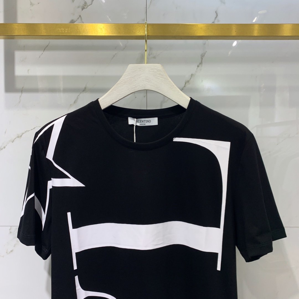 Camisa Valentino em algodão VLTN Logo Vertical com estrela Preta
