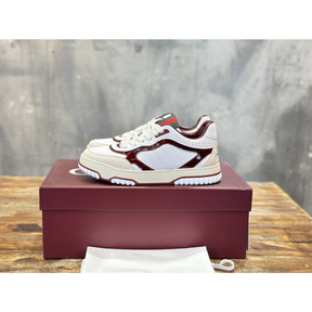 Gucci Sneaker Re-Web Detalhe Couro envernizado Rosso Ancora