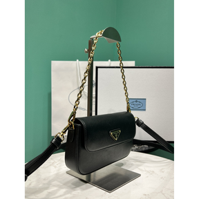 Bolsa Prada Mini em Couro Saffiano  20.5x10.5x4cm  (Preto e outras cores)