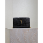 Bolsa Saint Laurent YSL Uptown Couro Croc 19x12x4cm
