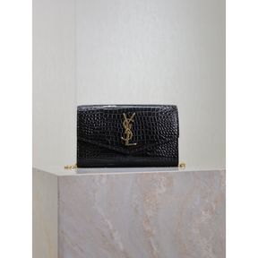 Bolsa Saint Laurent YSL Uptown Couro Croc 19x12x4cm (duas cores ferragem)