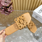 Sandália Loewe Slide Petal Anagram Caramelo
