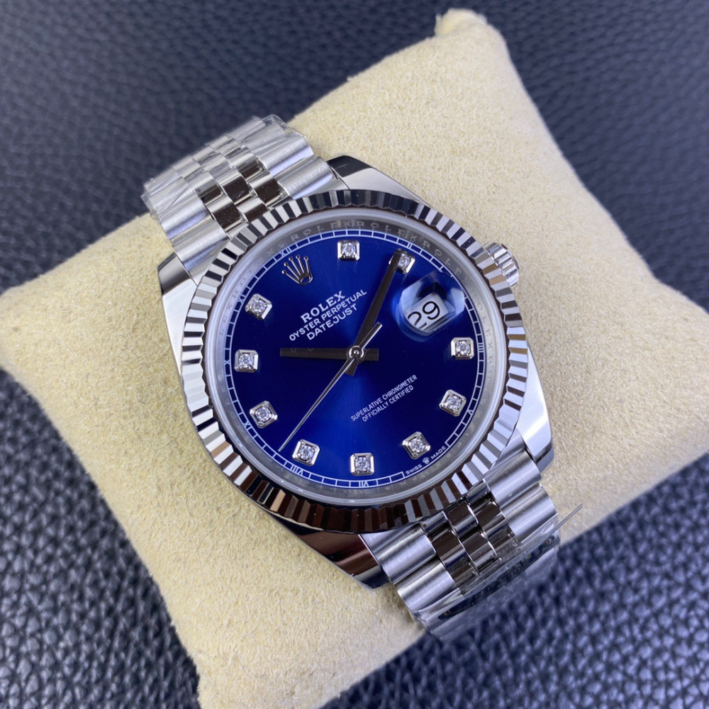 Rolex Datejust Prata/Azul