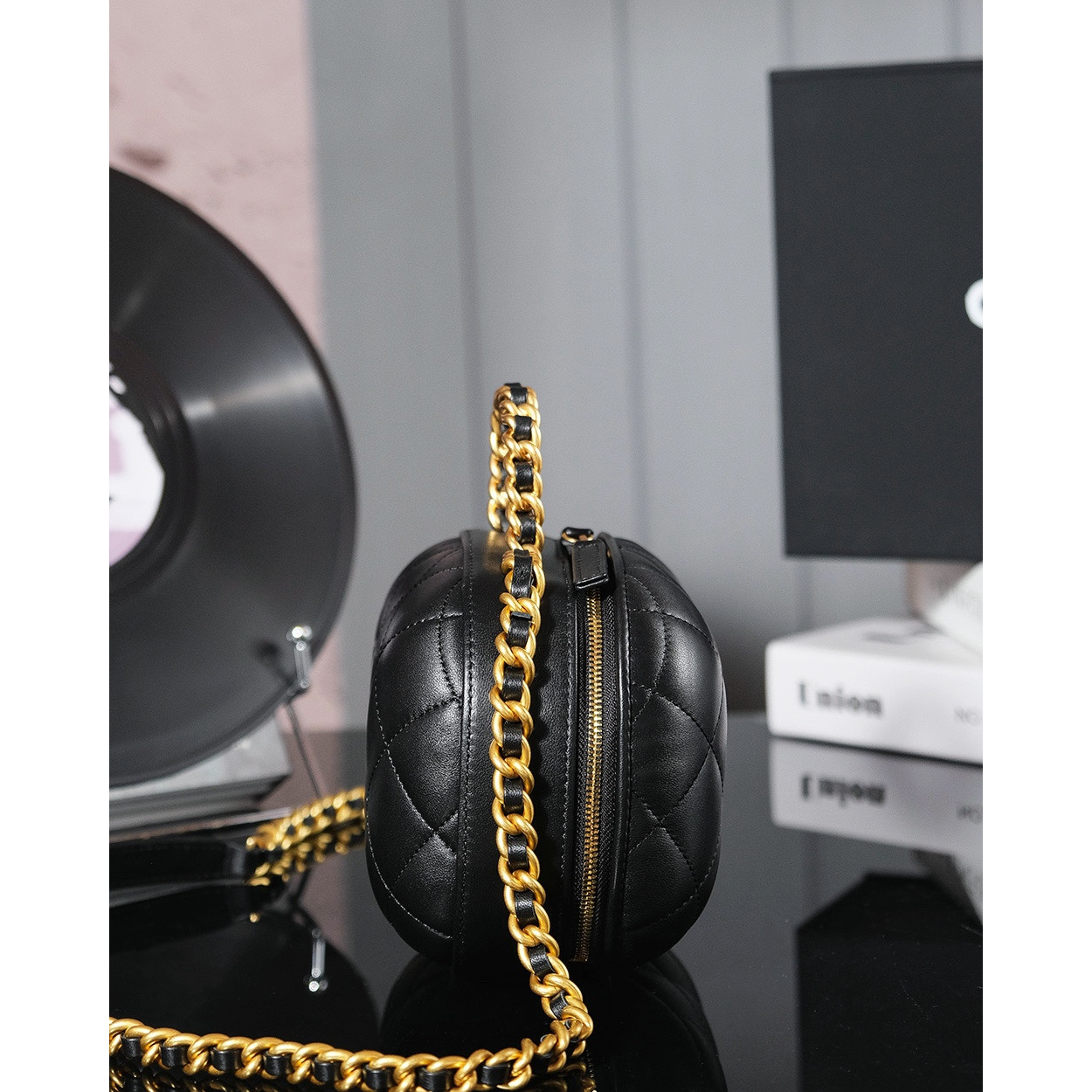 Bolsa Chanel Preta 13.5x16.5x10.5CM