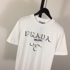 Camisa Prada em algodão Estampada Logotipo Branca