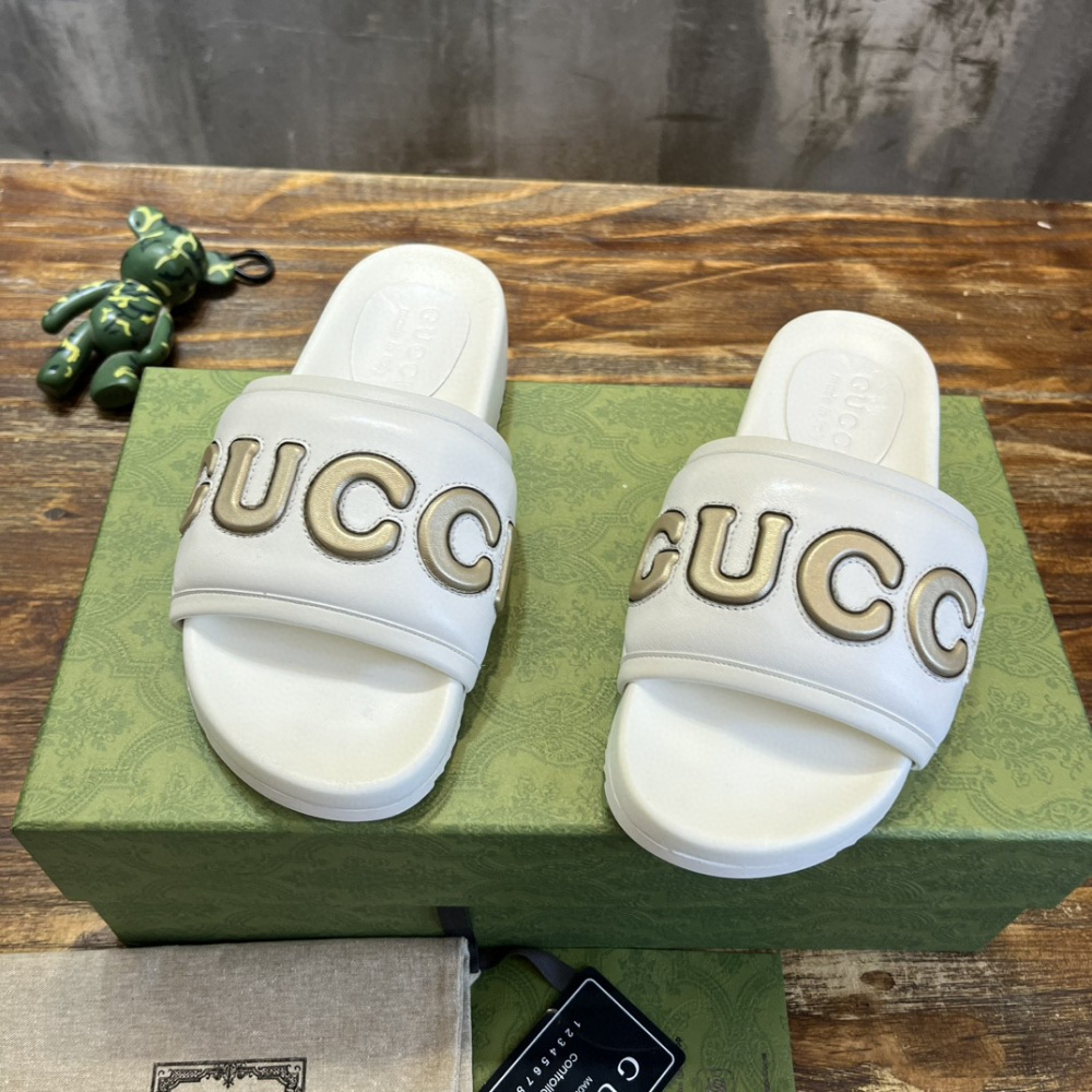 Gucci Slide Branca/Dourada