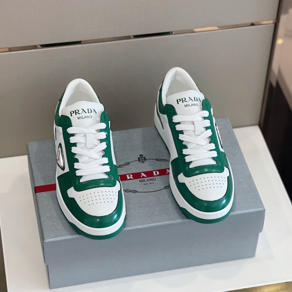 Prada Tênis Cano Baixo Downtown Verde