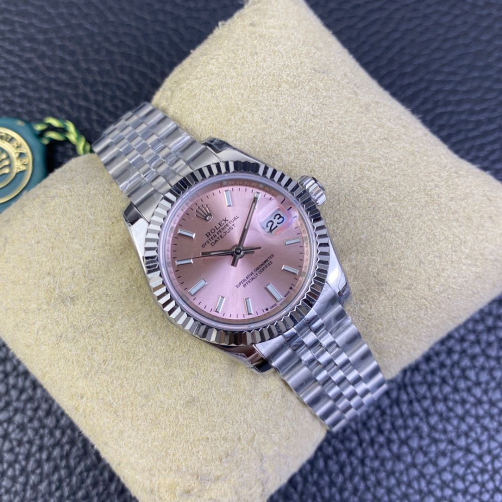 Rolex DateJust Prata/Rosa