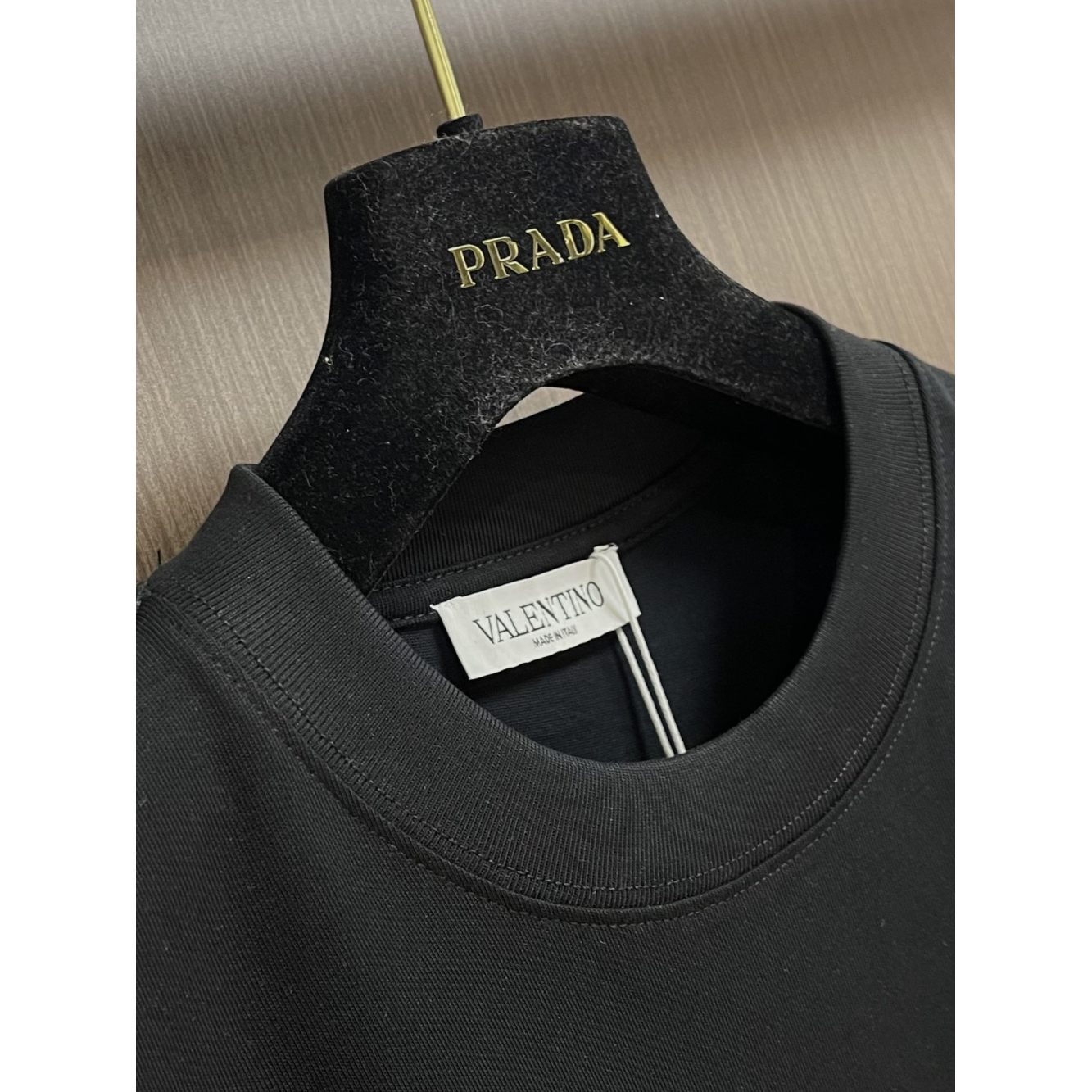 Camisa Valentino de algodão com VLogo Signature Preta