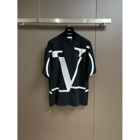 Camisa Valentino de algodão com VLogo Preta