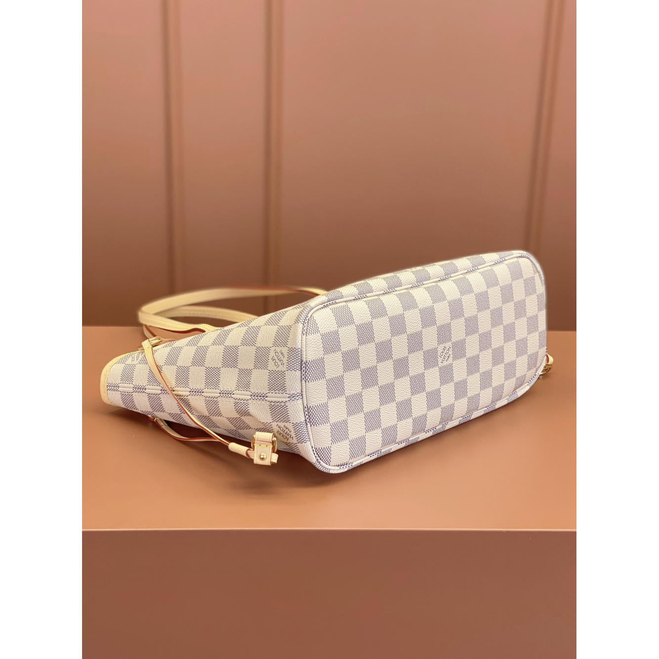Bolsa Louis Vuitton Neverfull Damier Azur Canvas Interior Bege