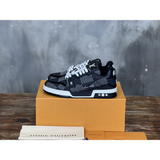 Tênis Louis Vuitton LV Trainer Tecido Preto/Branco