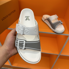 Chinelo Lv Trainer Branco/Cinza